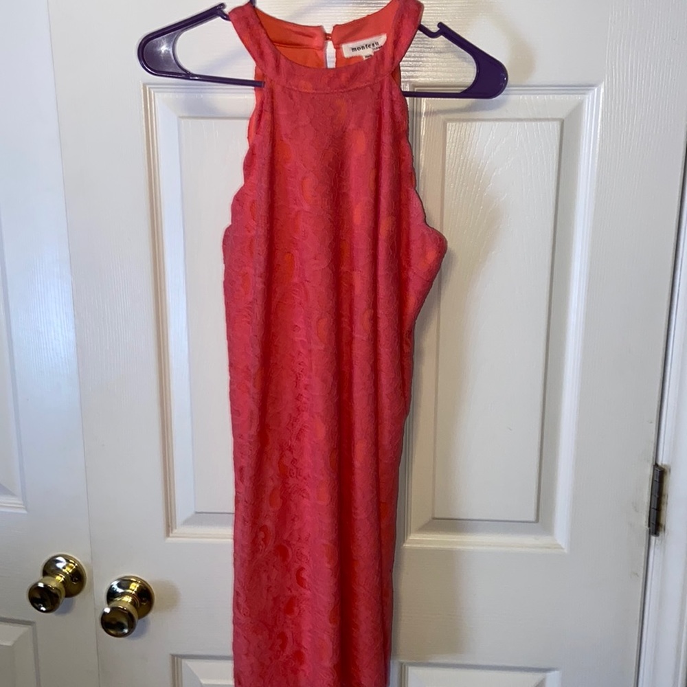 Coral Dress Size Like new barley warn